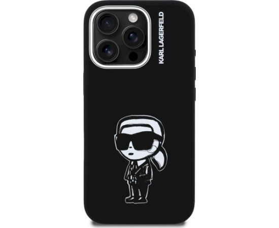 Karl Lagerfeld Silicone Karl Sketch MagSafe Aizsargapvalks priekš iPhone 16 Pro / melns Neoriģinālie Maciņi