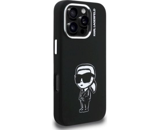 Karl Lagerfeld Silicone Karl Sketch MagSafe Aizsargapvalks priekš iPhone 16 Pro / melns Neoriģinālie Maciņi