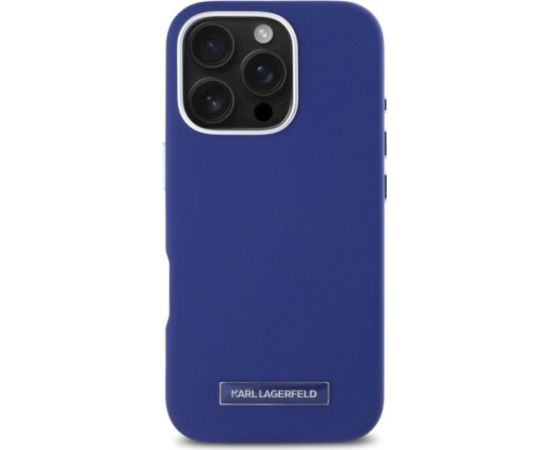 Karl Lagerfeld KLHMP16XPGMSRPB FW Metal Plate MagSafe Aizsargapvalks priekš iPhone 16 Pro Max 6.9" / zils Neoriģinālie Maciņi