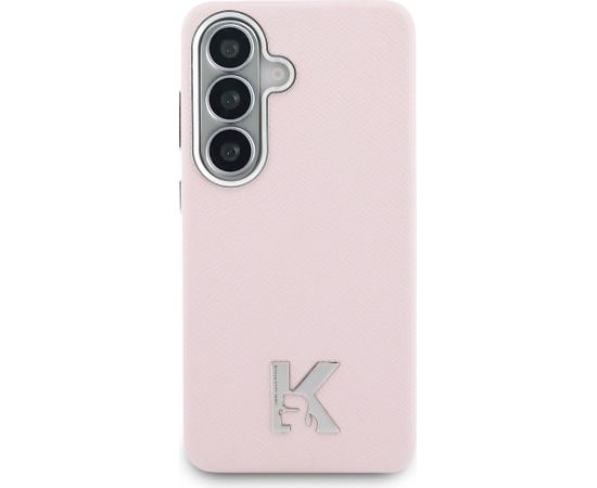 Case Karl Lagerfeld K Metal Logo MagSafe Aizsargapvalks priekš Samsung Galaxy S26 / rozā Neoriģinālie Maciņi