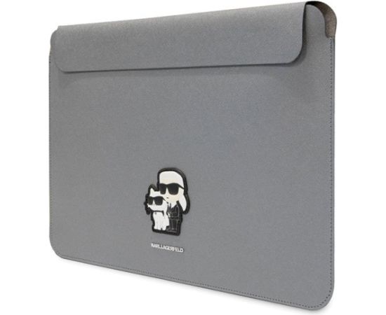 Karl Lagerfeld Sleeve KLCS14SAKCPMG Klēpjdatora maciņš 14" Saffiano Karl&Choupette / sudraba Somas portatīvajiem datoriem