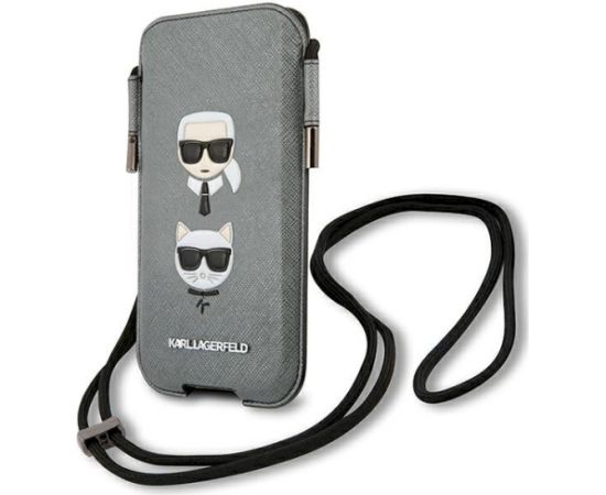 Karl Lagerfeld Torebka KLHCP12MOPHKCG Aizsargapvalks priekš 6,1" / pelēks Neoriģinālie Maciņi