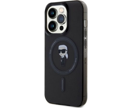 Karl Lagerfeld KLHMP14LHFCKNOK Hardcase IML Ikonik MagSafe Aizsargapvalks priekš iPhone 14 Pro 6.1" / melns Neoriģinālie Maciņi