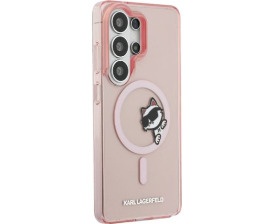 Karl Lagerfeld IML Peekaboo Choupette MagSafe Aizsargapvalks priekš Samsung Galaxy S26 Ultra / rozā Neoriģinālie Maciņi