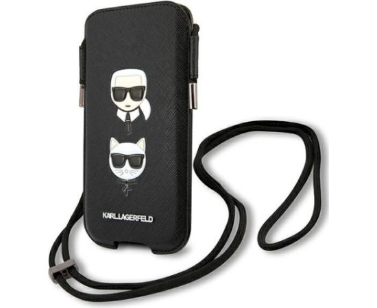 Karl Lagerfeld Torebka KLHCP12MOPHKCK Hardcase Saffiano Ikonik Karl&Choupette Head Aizsargapvalks priekš 6,1" / melns Neoriģinālie Maciņi
