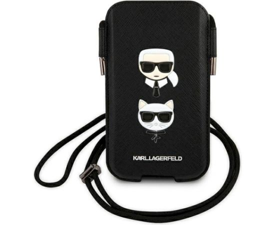 Karl Lagerfeld Torebka KLHCP12MOPHKCK Hardcase Saffiano Ikonik Karl&Choupette Head Aizsargapvalks priekš 6,1" / melns Neoriģinālie Maciņi