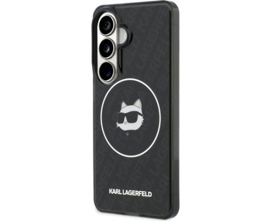 Karl Lagerfeld IML Repeated Choupette MagSafe Case Aizsargapvalks priekš Samsung Galaxy S26 / melns Neoriģinālie Maciņi
