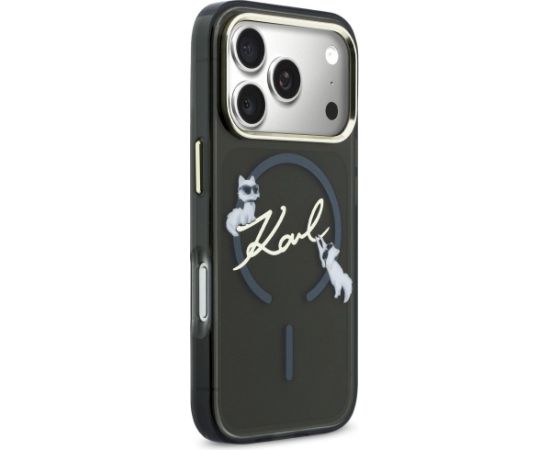 Karl Lagerfeld IML Choupettes Karl Script Logo MagSafe Aizsargapvalks priekš iPhone 17 Pro Max / melns Neoriģinālie Maciņi
