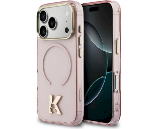 Karl Lagerfeld IML K Head Logo MagSafe Aizsargapvalks priekš iPhone 17 Pro / rozā Neoriģinālie Maciņi