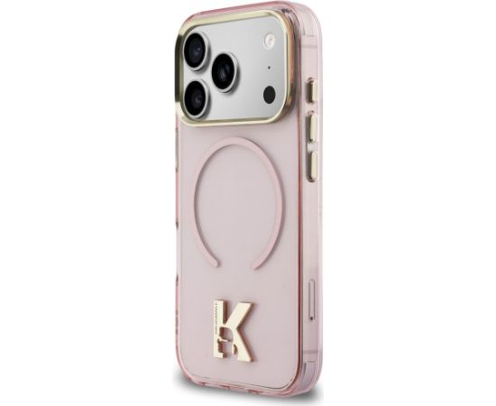 Karl Lagerfeld IML K Head Logo MagSafe Aizsargapvalks priekš iPhone 17 Pro / rozā Neoriģinālie Maciņi