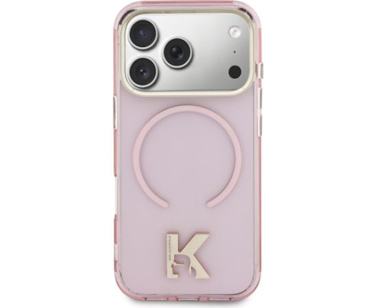 Karl Lagerfeld IML K Head Logo MagSafe Aizsargapvalks priekš iPhone 17 Pro / rozā Neoriģinālie Maciņi