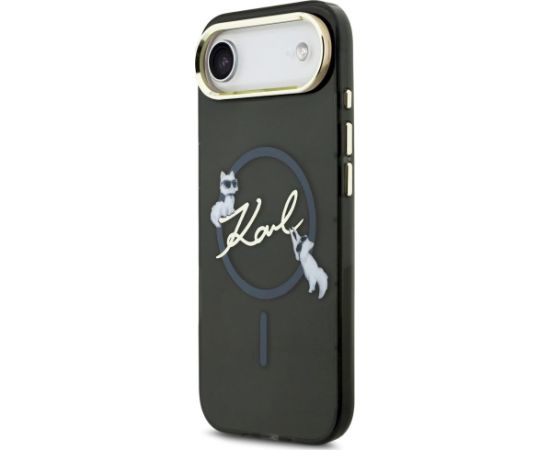 Karl Lagerfeld IML Choupettes Karl Script Logo MagSafe Aizsargapvalks priekš iPhone Air / melns Neoriģinālie Maciņi