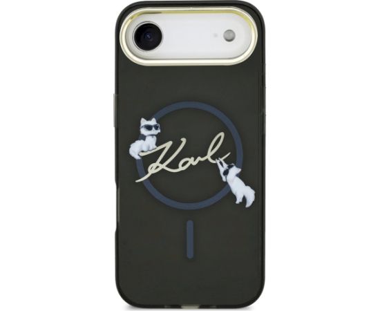 Karl Lagerfeld IML Choupettes Karl Script Logo MagSafe Aizsargapvalks priekš iPhone Air / melns Neoriģinālie Maciņi