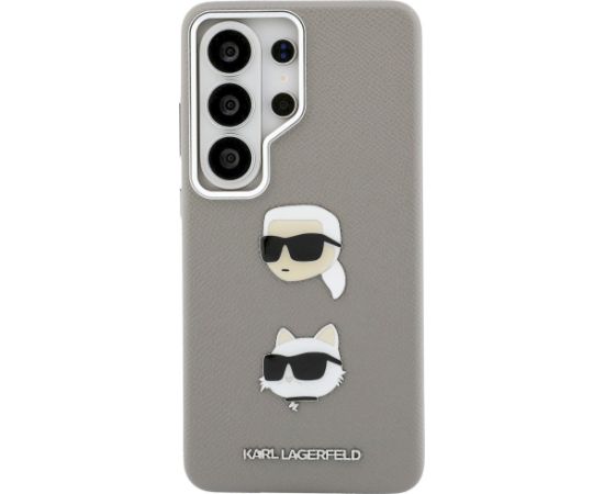 Karl Lagerfeld Saffiano Double Heads Metal Aizsargapvalks priekš Samsung Galaxy S26 Ultra / sudraba Neoriģinālie Maciņi