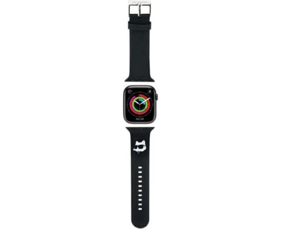 Karl Lagerfeld Strap KLAWLSLCNK 3D Rubber Choupette Head Ремешок для часов Apple Watch 42/44/45/49mm / чёрный Smart pūlksteņu aksesuāri