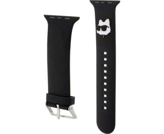 Karl Lagerfeld Strap KLAWLSLCNK 3D Rubber Choupette Head Ремешок для часов Apple Watch 42/44/45/49mm / чёрный Smart pūlksteņu aksesuāri