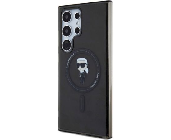 Karl Lagerfeld KLHMS24LHFCKNOK Hardcase IML Ikonik MagSafe Aizsargapvalks priekš S24 Ultra S928 / melns Neoriģinālie Maciņi