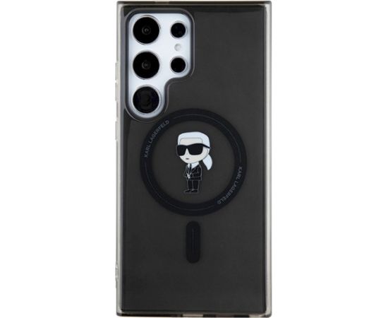 Karl Lagerfeld KLHMS24LHFCKNOK Hardcase IML Ikonik MagSafe Aizsargapvalks priekš S24 Ultra S928 / melns Neoriģinālie Maciņi