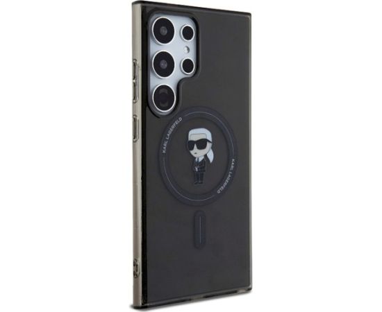 Karl Lagerfeld KLHMS24LHFCKNOK Hardcase IML Ikonik MagSafe Aizsargapvalks priekš S24 Ultra S928 / melns Neoriģinālie Maciņi
