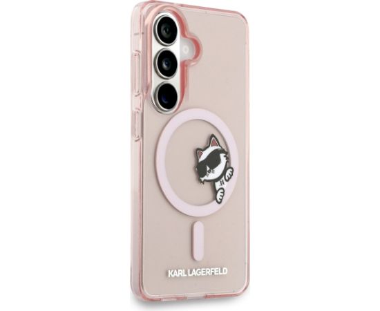 Karl Lagerfeld IML Peekaboo Choupette MagSafe Aizsargapvalks priekš Samsung Galaxy S26 / rozā Neoriģinālie Maciņi