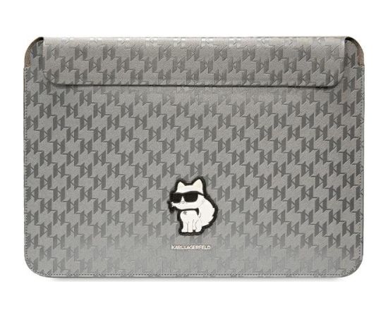 Karl Lagerfeld Sleeve KLCS14SAKHPCG Klēpjdatora maciņš 14" Saffiano Monogram Choupette / sudraba Somas portatīvajiem datoriem