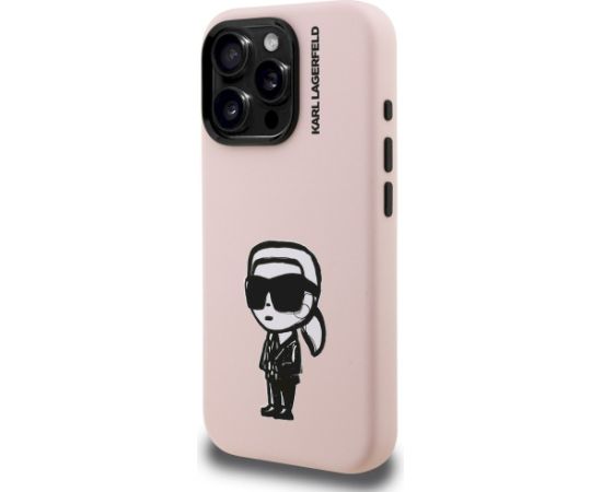 Karl Lagerfeld Silicone Karl Sketch MagSafe Aizsargapvalks priekš iPhone 16 Pro / rozā Neoriģinālie Maciņi
