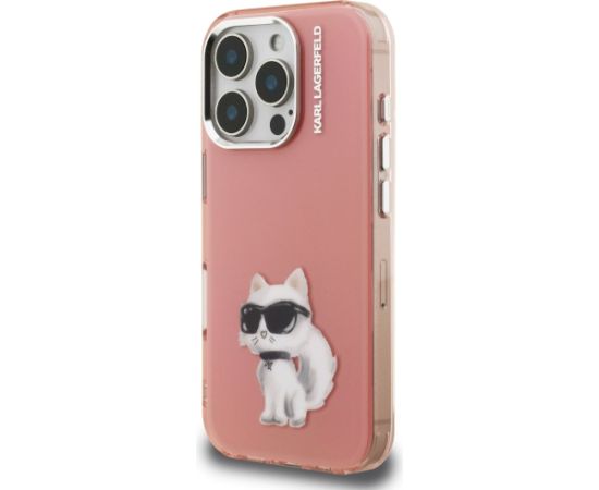 Karl Lagerfeld IML Aquarelle Choupette & Logo Aizsargapvalks priekš iPhone 16 Pro Max / rozā Neoriģinālie Maciņi
