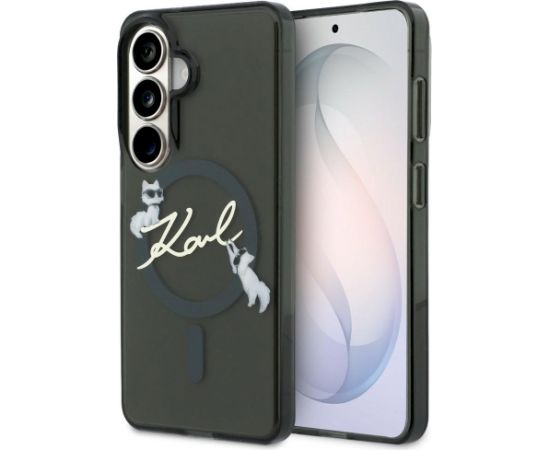 Karl Lagerfeld IML KC Script MagSafe Aizsargapvalks priekš Samsung Galaxy S26 / melns Neoriģinālie Maciņi