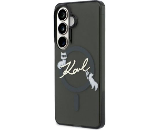 Karl Lagerfeld IML KC Script MagSafe Aizsargapvalks priekš Samsung Galaxy S26 / melns Neoriģinālie Maciņi