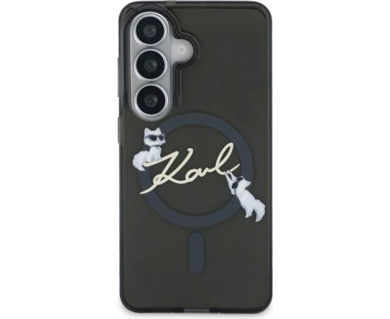 Karl Lagerfeld IML KC Script MagSafe Aizsargapvalks priekš Samsung Galaxy S26 / melns Neoriģinālie Maciņi