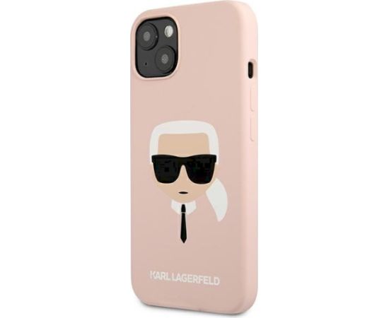 Karl Lagerfeld KLHCP13SSLKHLP Hardcase Silicone Karl`s Head Aizsargapvalks priekš iPhone 13 mini 5,4" / gaiši rozā Neoriģinālie Maciņi