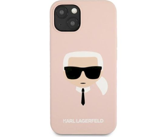 Karl Lagerfeld KLHCP13SSLKHLP Hardcase Silicone Karl`s Head Aizsargapvalks priekš iPhone 13 mini 5,4" / gaiši rozā Neoriģinālie Maciņi