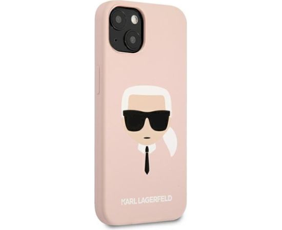 Karl Lagerfeld KLHCP13SSLKHLP Hardcase Silicone Karl`s Head Aizsargapvalks priekš iPhone 13 mini 5,4" / gaiši rozā Neoriģinālie Maciņi