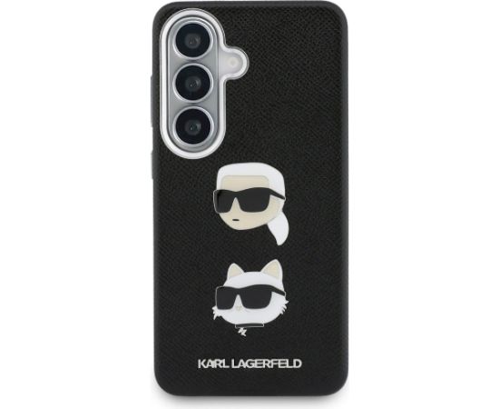 Karl Lagerfeld Saffiano Double Heads Metal Case Aizsargapvalks priekš Samsung Galaxy S26 Plus / melns Neoriģinālie Maciņi