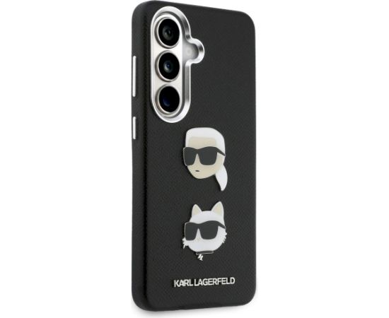 Karl Lagerfeld Saffiano Double Heads Metal Case Aizsargapvalks priekš Samsung Galaxy S26 Plus / melns Neoriģinālie Maciņi
