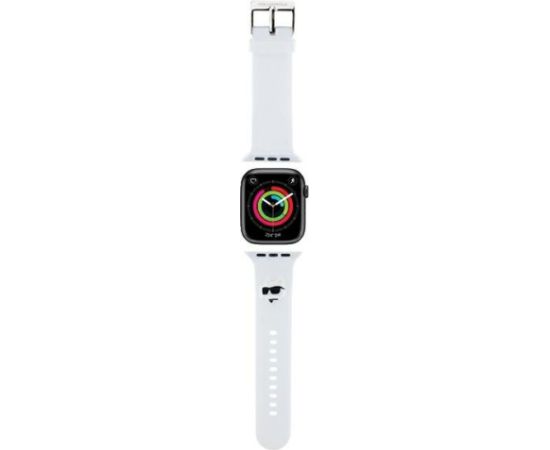Karl Lagerfeld Strap KLAWLSLCNH Ремешок для часов Apple Watch 42/44/45/49mm 3D Rubber Choupette Head / белый Smart pūlksteņu aksesuāri