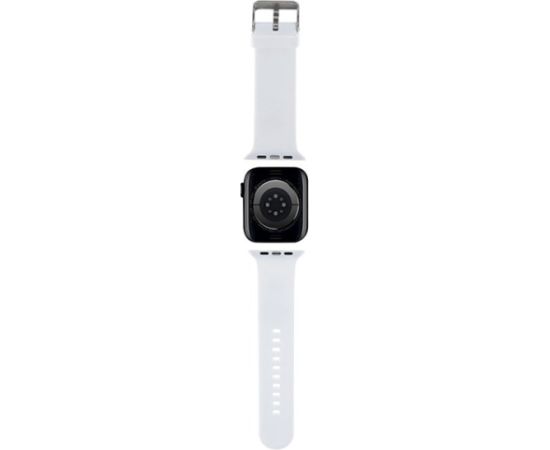 Karl Lagerfeld Strap KLAWLSLCNH Ремешок для часов Apple Watch 42/44/45/49mm 3D Rubber Choupette Head / белый Smart pūlksteņu aksesuāri