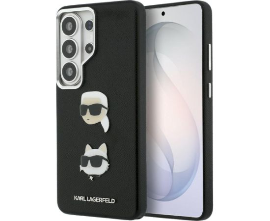 Karl Lagerfeld Saffiano Double Heads Metal Case Aizsargapvalks priekš Samsung Galaxy S26 Ultra / melns Neoriģinālie Maciņi