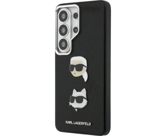 Karl Lagerfeld Saffiano Double Heads Metal Case Aizsargapvalks priekš Samsung Galaxy S26 Ultra / melns Neoriģinālie Maciņi