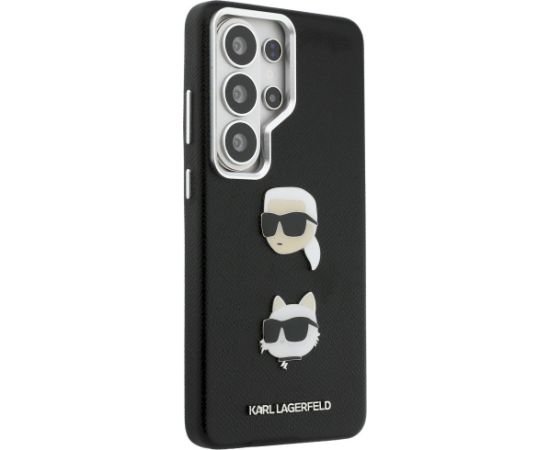 Karl Lagerfeld Saffiano Double Heads Metal Case Aizsargapvalks priekš Samsung Galaxy S26 Ultra / melns Neoriģinālie Maciņi