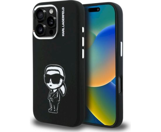 Karl Lagerfeld Silicone Karl Sketch MagSafe Aizsargapvalks priekš iPhone 16 Pro Max / melns Neoriģinālie Maciņi