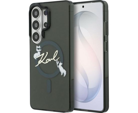 Karl Lagerfeld IML KC Script MagSafe Aizsargapvalks priekš Samsung Galaxy S26 Ultra / melns Neoriģinālie Maciņi