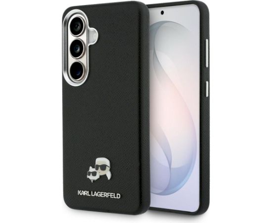 Karl Lagerfeld Saffiano KC Metal Logo MagSafe Aizsargapvalks priekš Samsung Galaxy S26 / melns Neoriģinālie Maciņi
