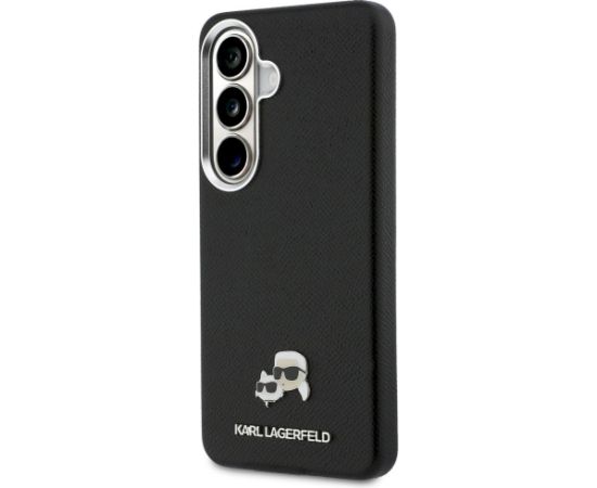 Karl Lagerfeld Saffiano KC Metal Logo MagSafe Aizsargapvalks priekš Samsung Galaxy S26 / melns Neoriģinālie Maciņi