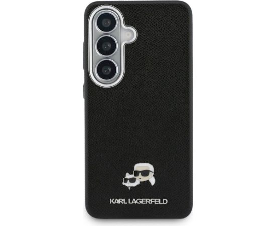 Karl Lagerfeld Saffiano KC Metal Logo MagSafe Aizsargapvalks priekš Samsung Galaxy S26 / melns Neoriģinālie Maciņi