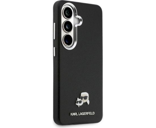 Karl Lagerfeld Saffiano KC Metal Logo MagSafe Aizsargapvalks priekš Samsung Galaxy S26 / melns Neoriģinālie Maciņi