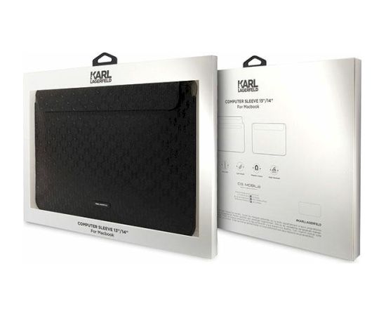Karl Lagerfeld Sleeve KLCS14SAKLHPK Klēpjdatora maciņš 14" Saffiano Plaque / melns Somas portatīvajiem datoriem