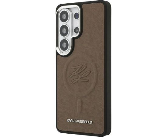 Case Karl Lagerfeld Embossed Ring Initials MagSafe Aizsargapvalks priekš Samsung Galaxy S26 Ultra / brūns Neoriģinālie Maciņi