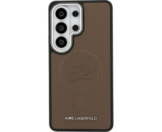 Case Karl Lagerfeld Embossed Ring Initials MagSafe Aizsargapvalks priekš Samsung Galaxy S26 Ultra / brūns Neoriģinālie Maciņi