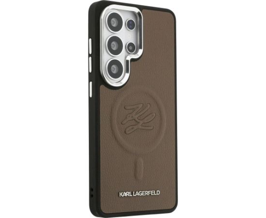Case Karl Lagerfeld Embossed Ring Initials MagSafe Aizsargapvalks priekš Samsung Galaxy S26 Ultra / brūns Neoriģinālie Maciņi